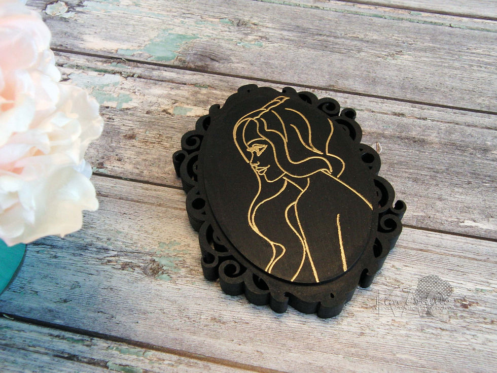 Miniature : Dinky Female Profile Curly ~ Mixed Media Templates