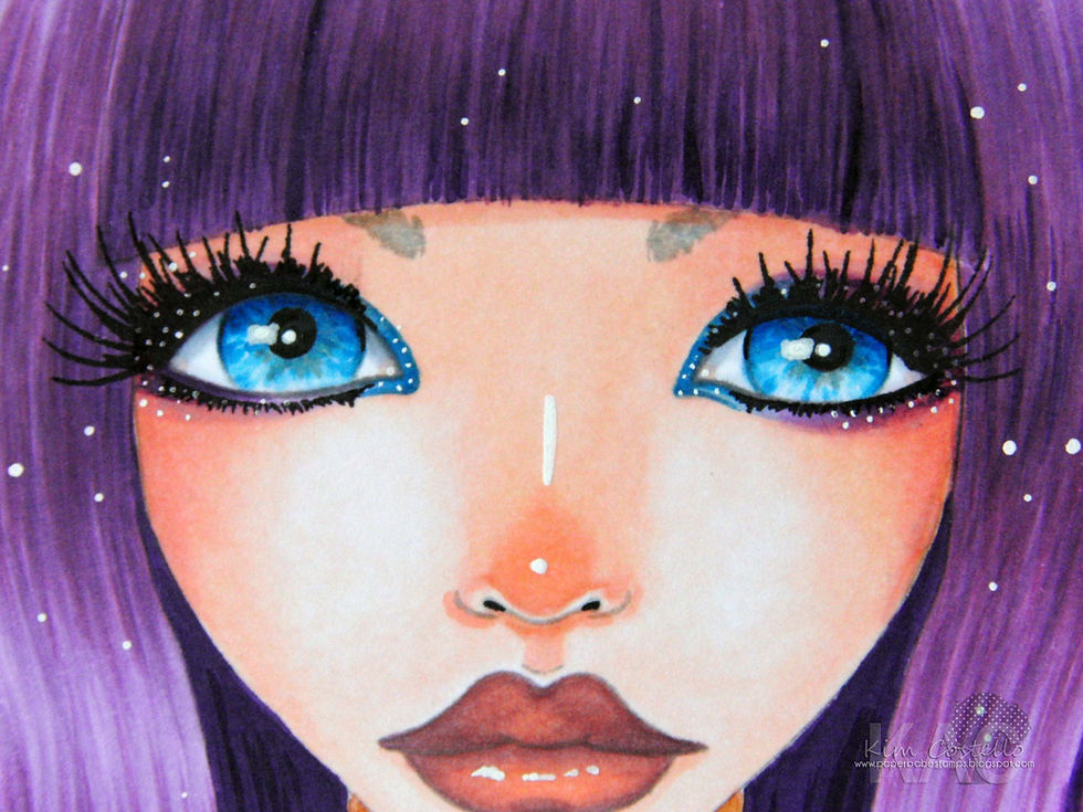 Miniatyrbild: Female Portrait Blunt Bangs Long Template