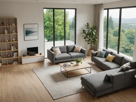 Open and organized living room.