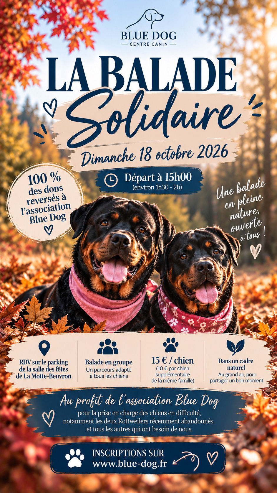 La Balade Solidaire & Educative Rose au profit de l'association BLUE DOG