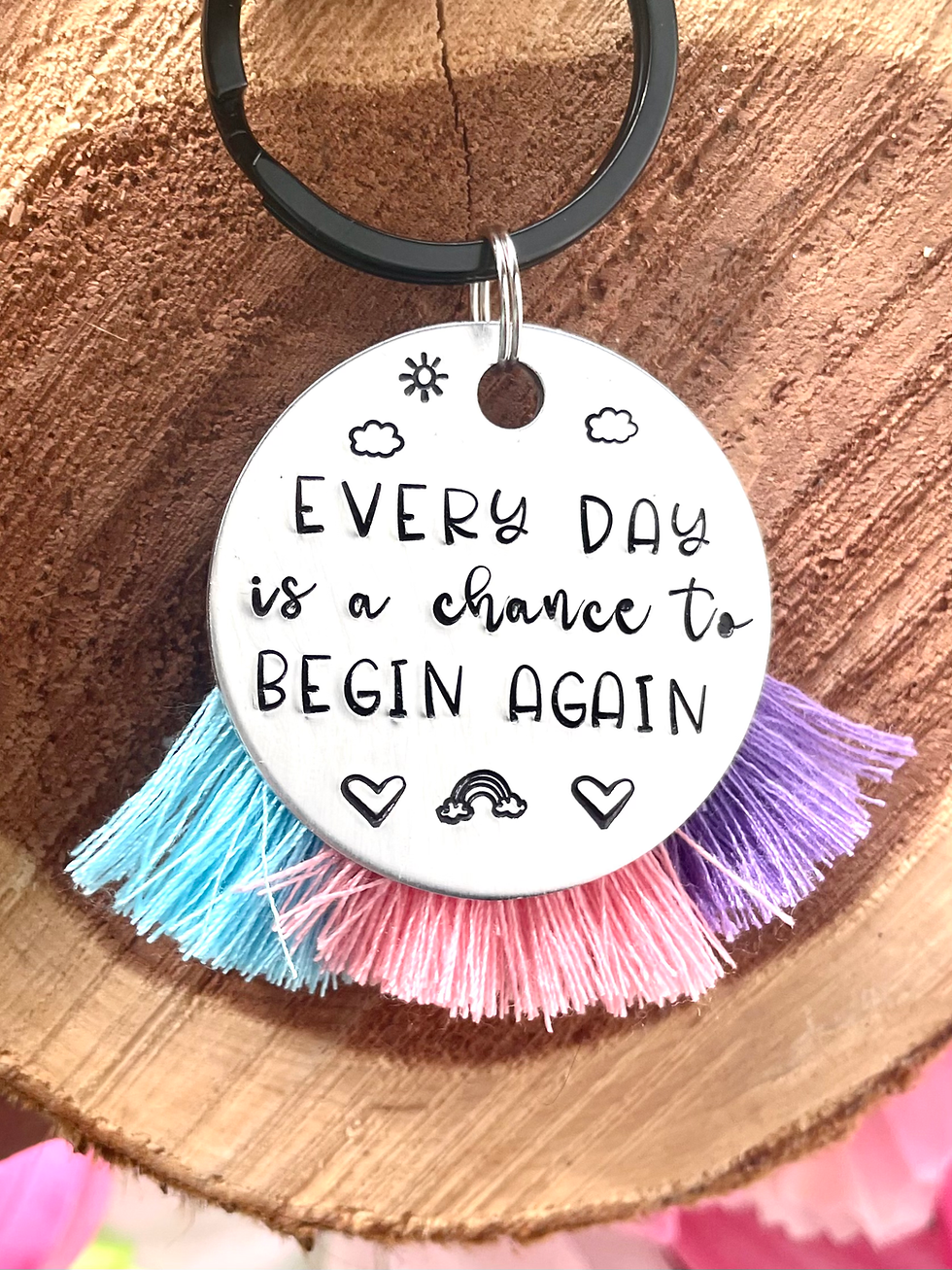 Thumbnail: Everyday is a chance to begin - Inspirational Keychain - Motivational Keychain