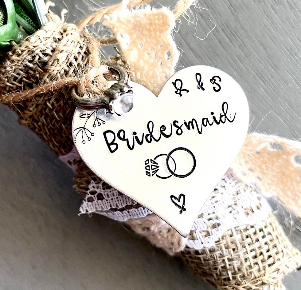 Personalized Bouquet Charm- Bridesmaid Gift- Bouquet Charm- Wedding Keepsake