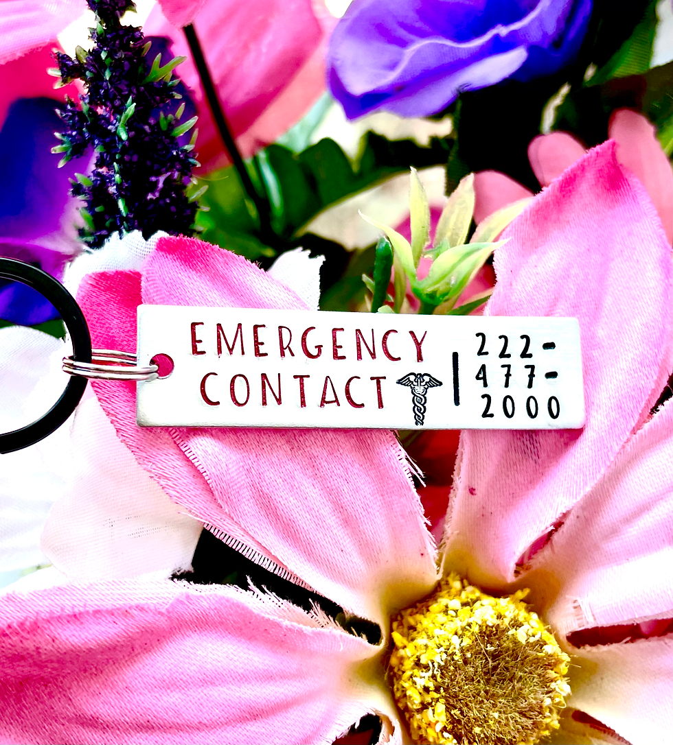 Thumbnail: Emergency Contact Keychain - For Emergency Call Keychain - Emergency Keychain