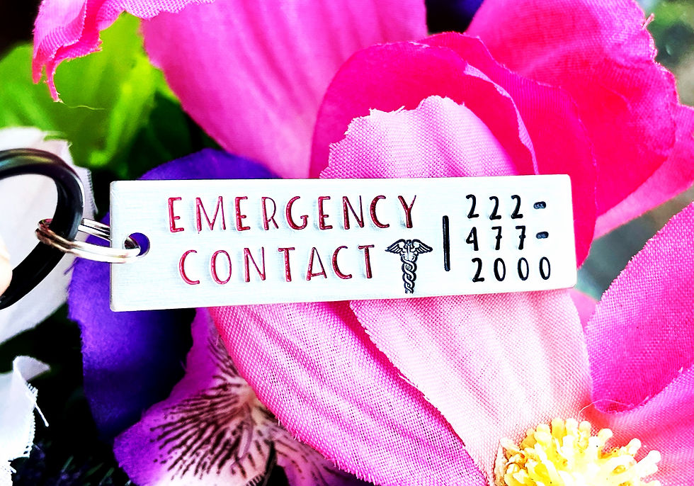 Thumbnail: Emergency Contact Keychain - For Emergency Call Keychain - Emergency Keychain