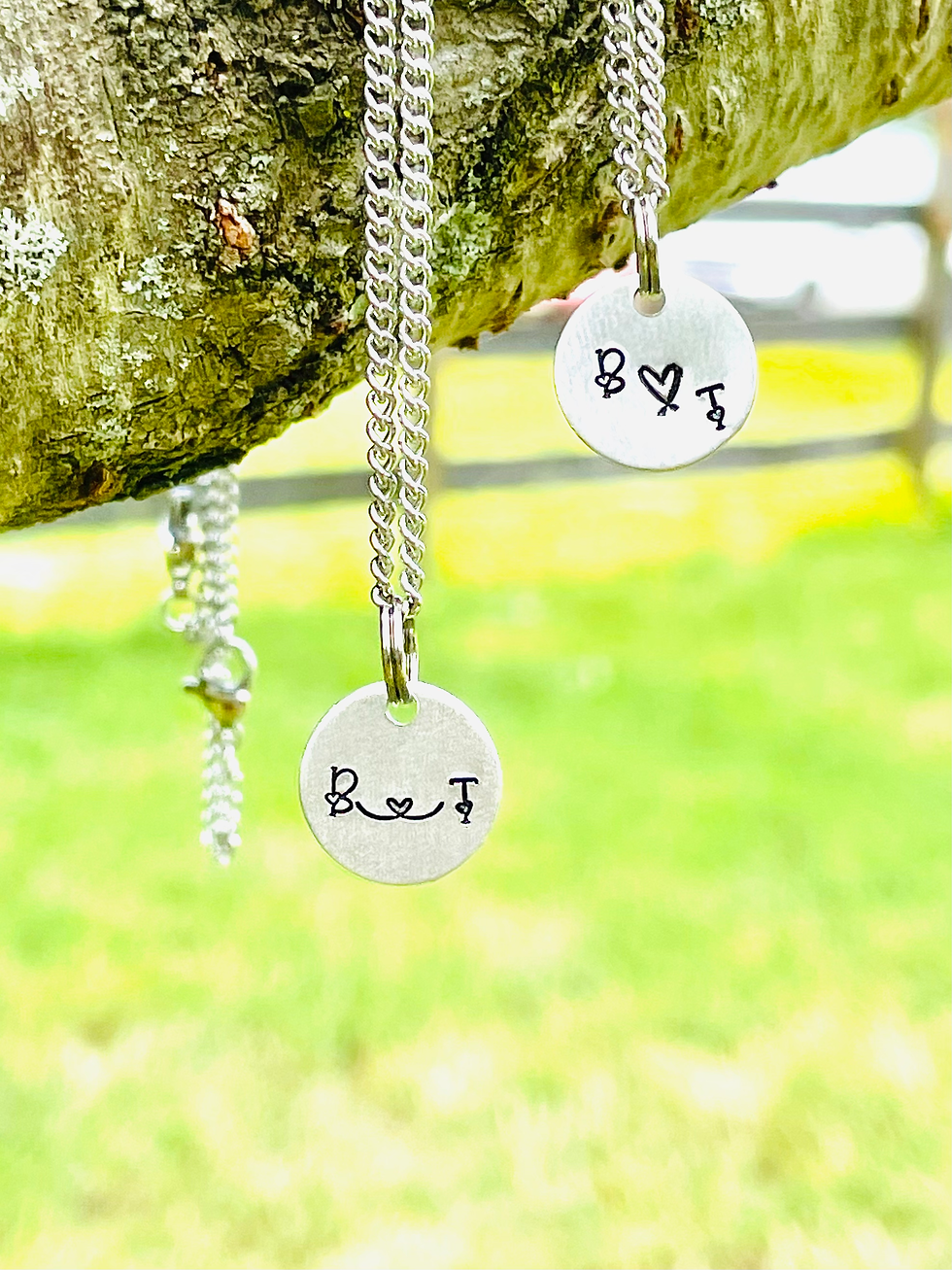 Thumbnail: Initial Jewelry - Disc Necklace- Hand Stamped Necklace - Personalized Necklace