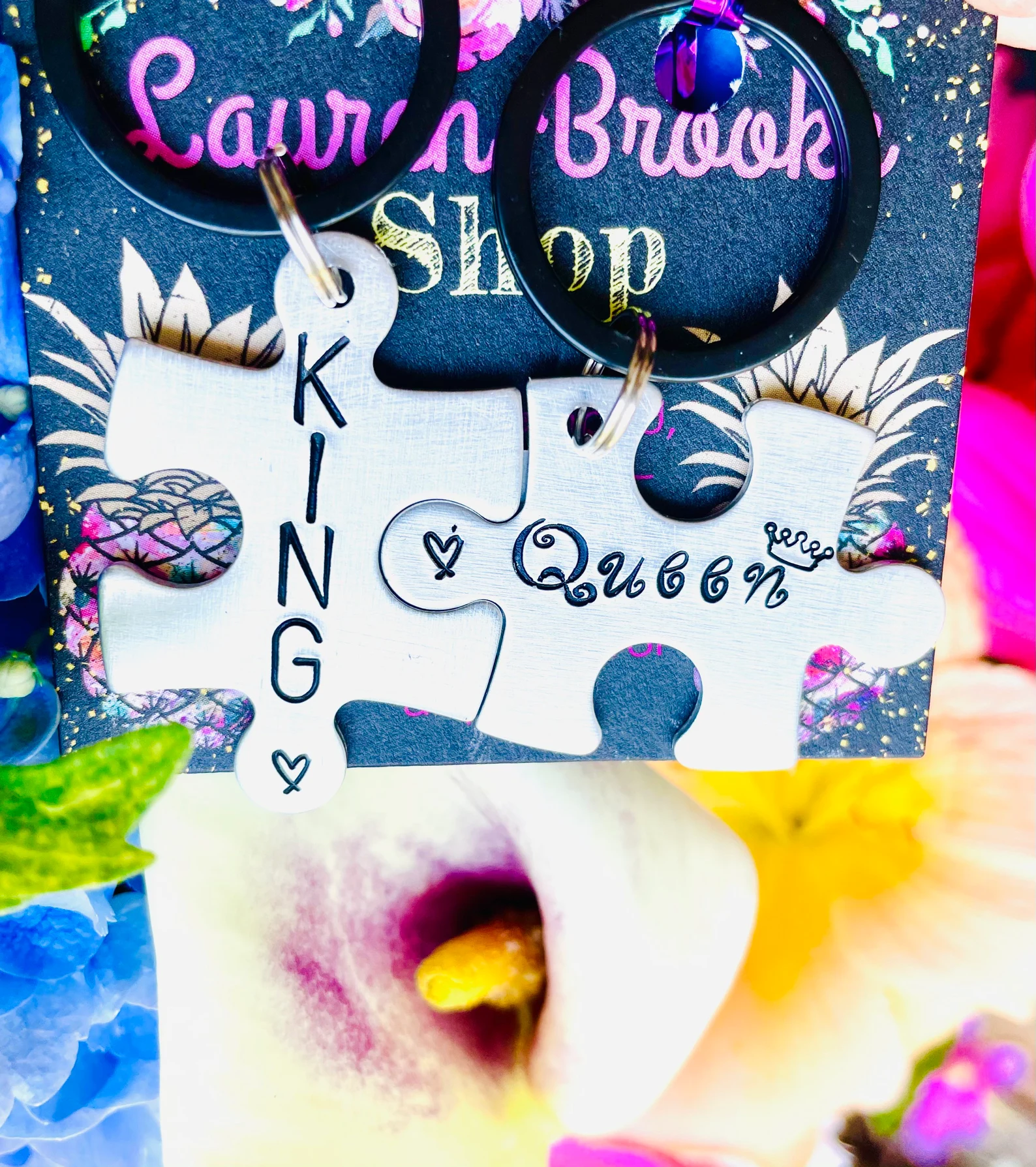 King/Queen Keychain Set / 2 PC Keychain Set / Couple Gift / His and Her Gifts