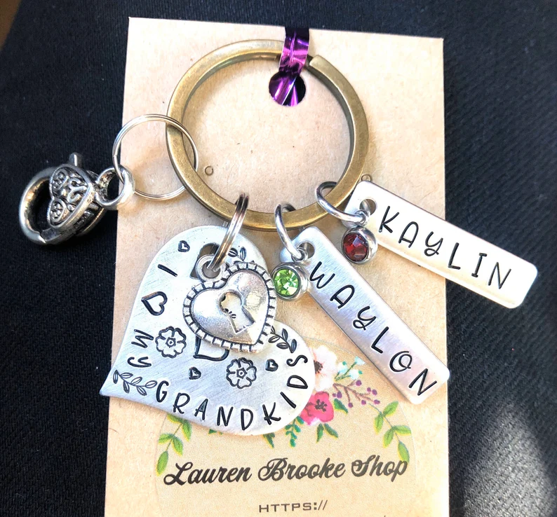 Thumbnail: I love my Grandkids- Personalized Keychain - Grandma Gifts - Personalized Gifts