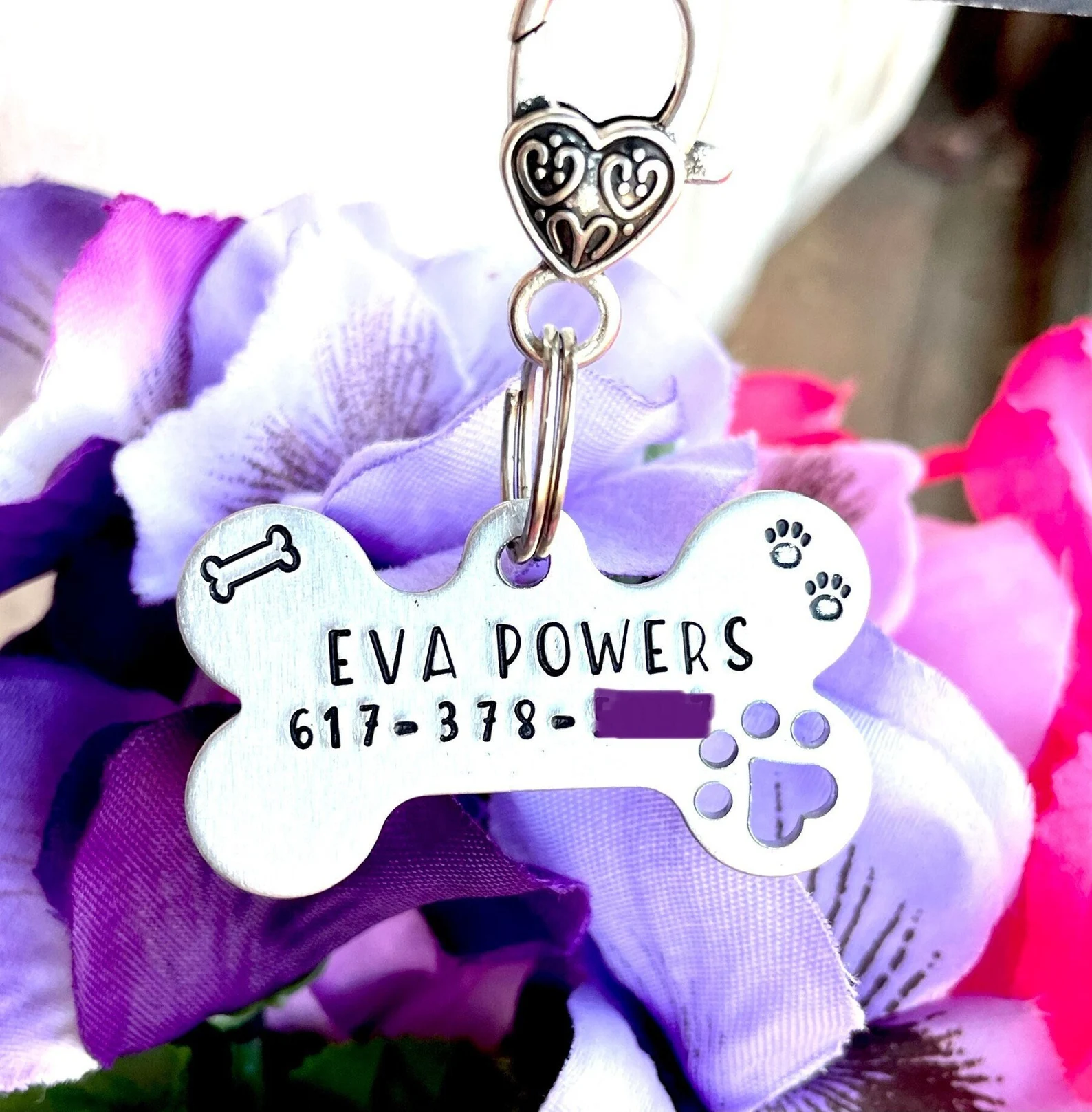 Dog Bone ID Tag- Dog ID Tag- Dog Tag - Dog Gifts - Dog Collar Tag - Dog Mom