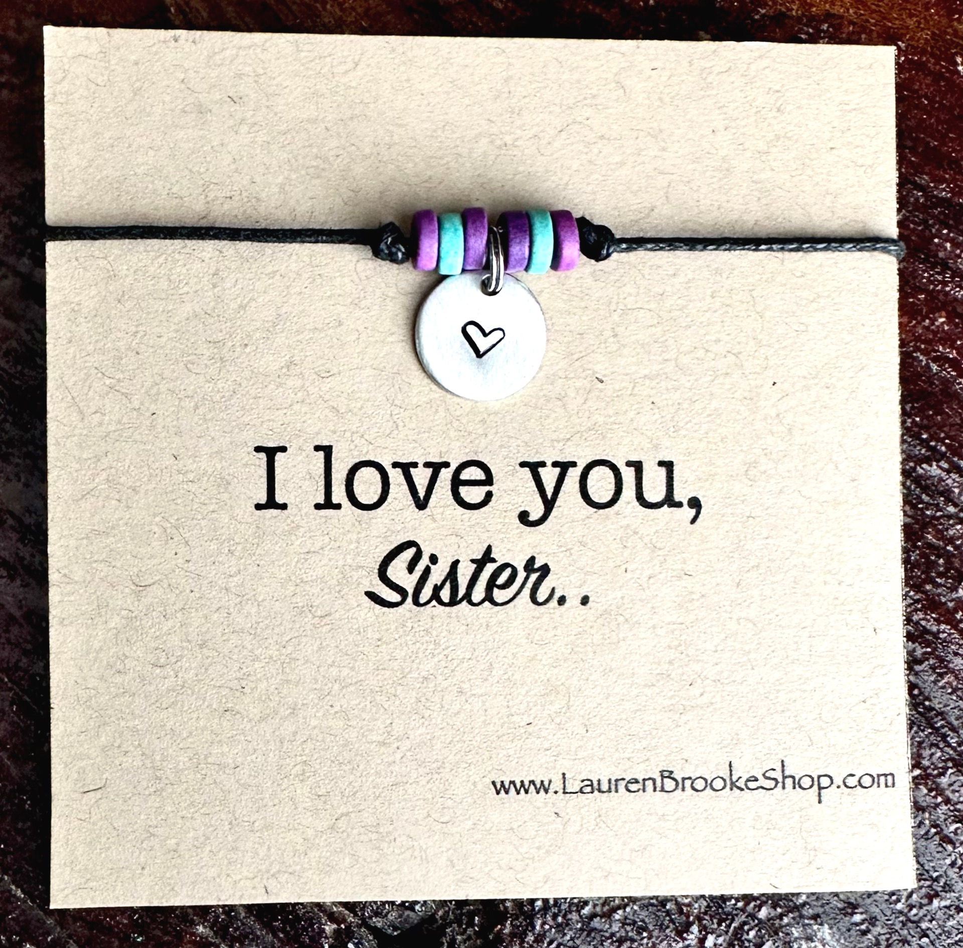 Sister Bracelet/Phrase Card Bracelet/Sister Gift/I love you Sister