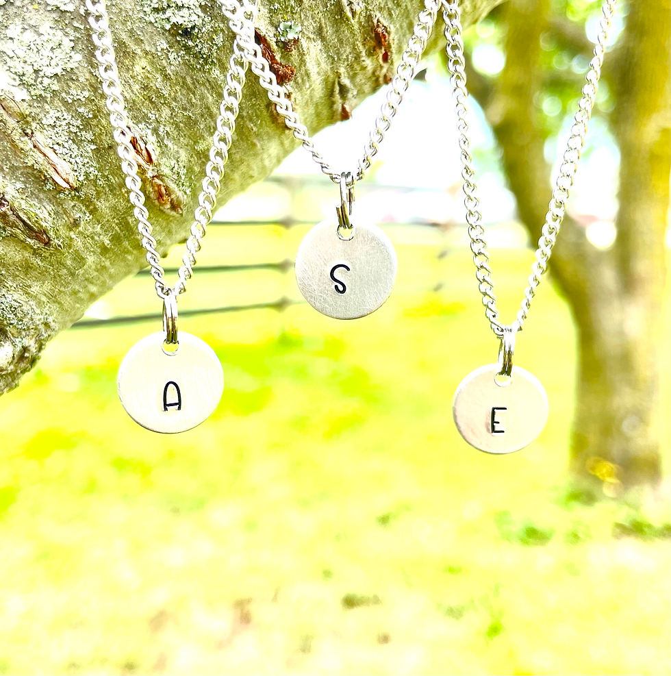 Thumbnail: Initial Necklace- Personalized Jewelry- Initial Jewelry  - Hand Stamped Necklace