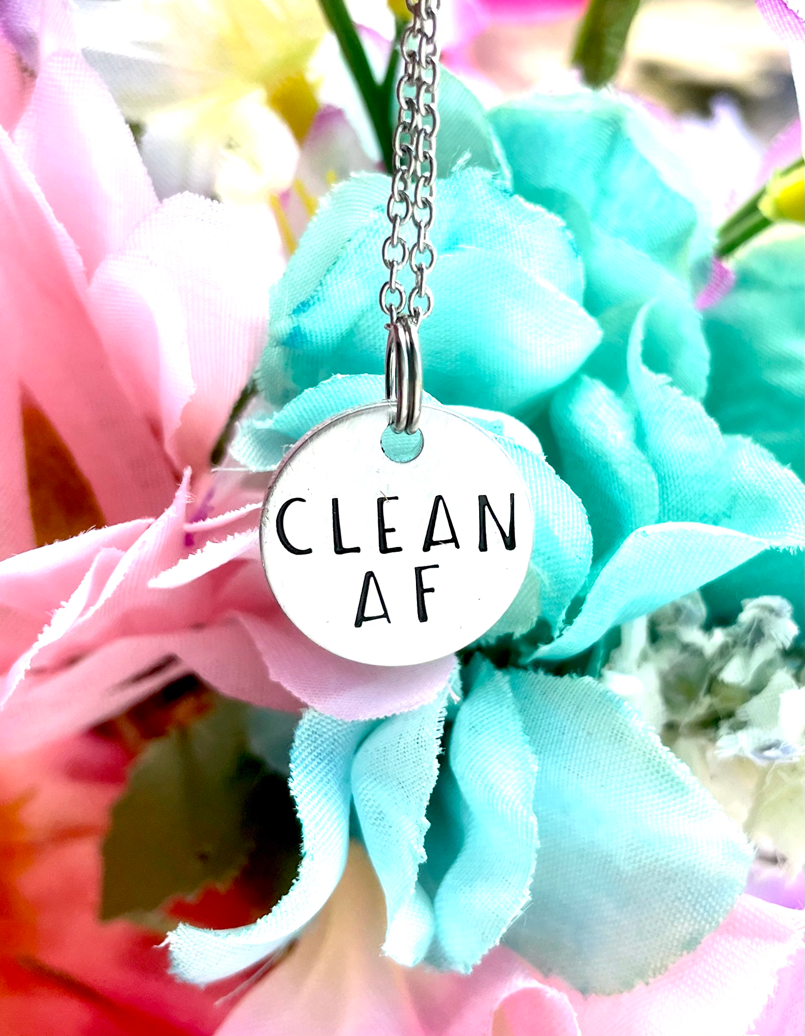 Clean AF Necklace- Sobriety Jewelry - Recovery Jewelry - Sobriety Gift