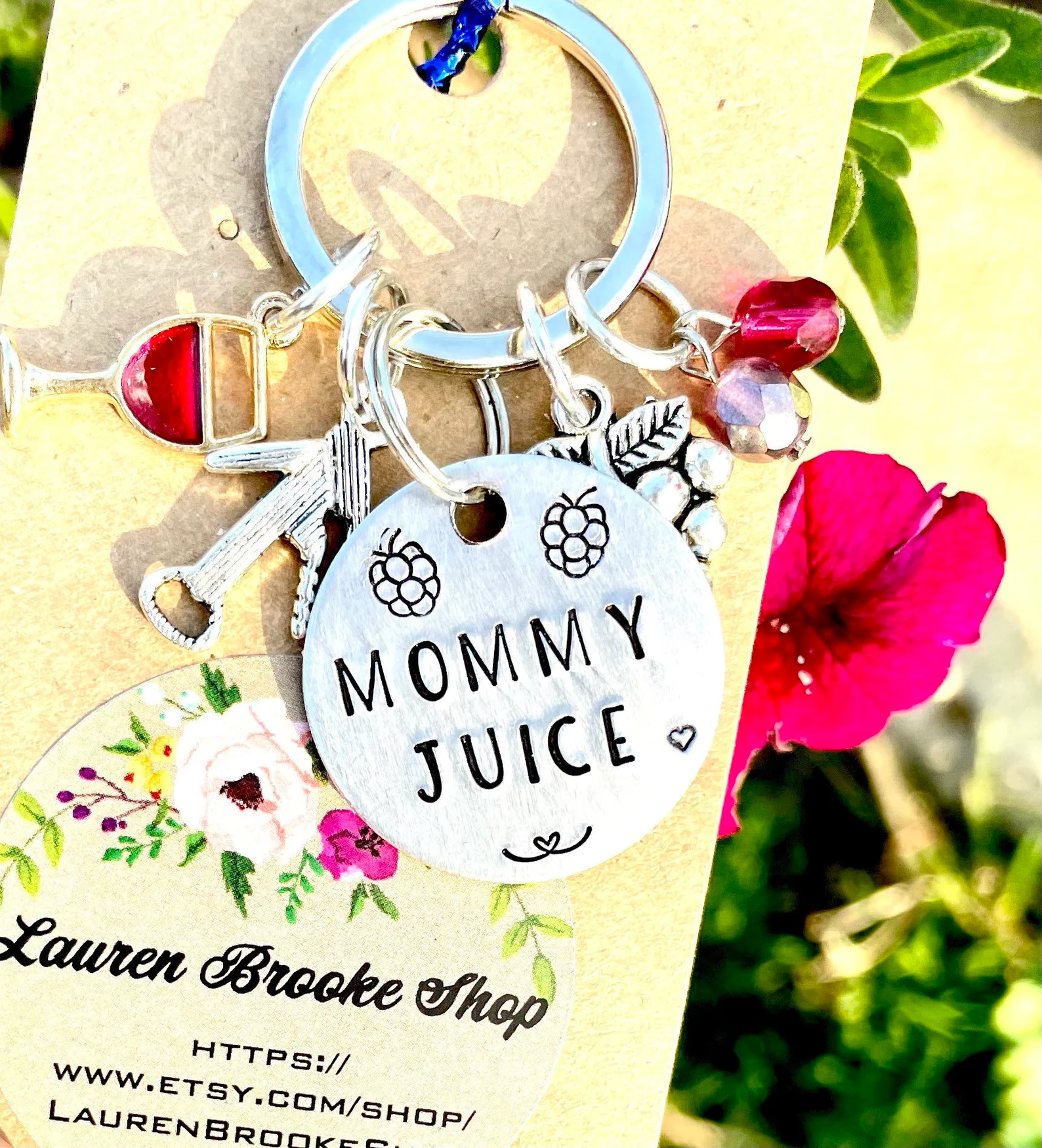 Mommy Juice- Wine Keychain- Best Friend Gifts- Wine Gifts