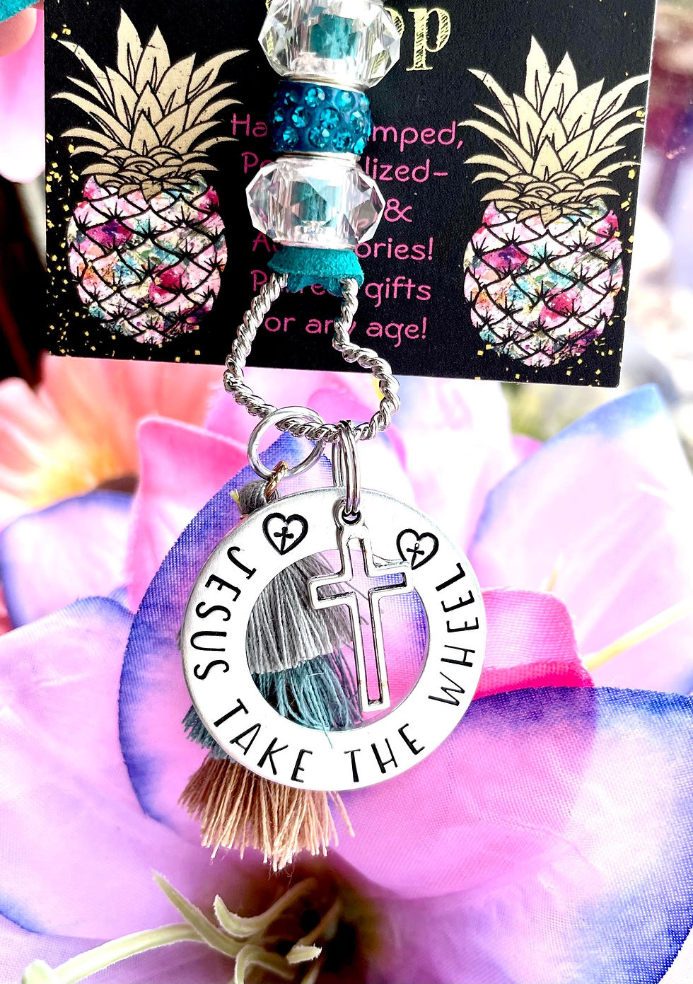Thumbnail: Jesus Take The Wheel - Cross Gifts - Religious Gifts - Rear View Hanger