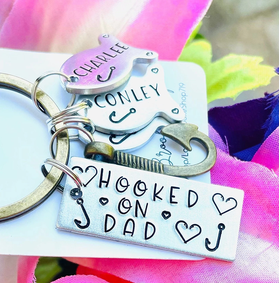 Thumbnail: Hooked On Dad - Fathers Day Gift- Personalized Dad Gift -Dad Fishing Gift- Daddy