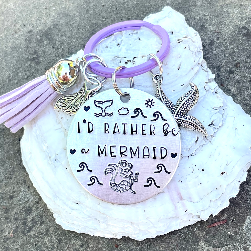 Thumbnail: I'd Rather be a Mermaid -Mermaid Gifts - Mermaid Keychain - Beach Gifts