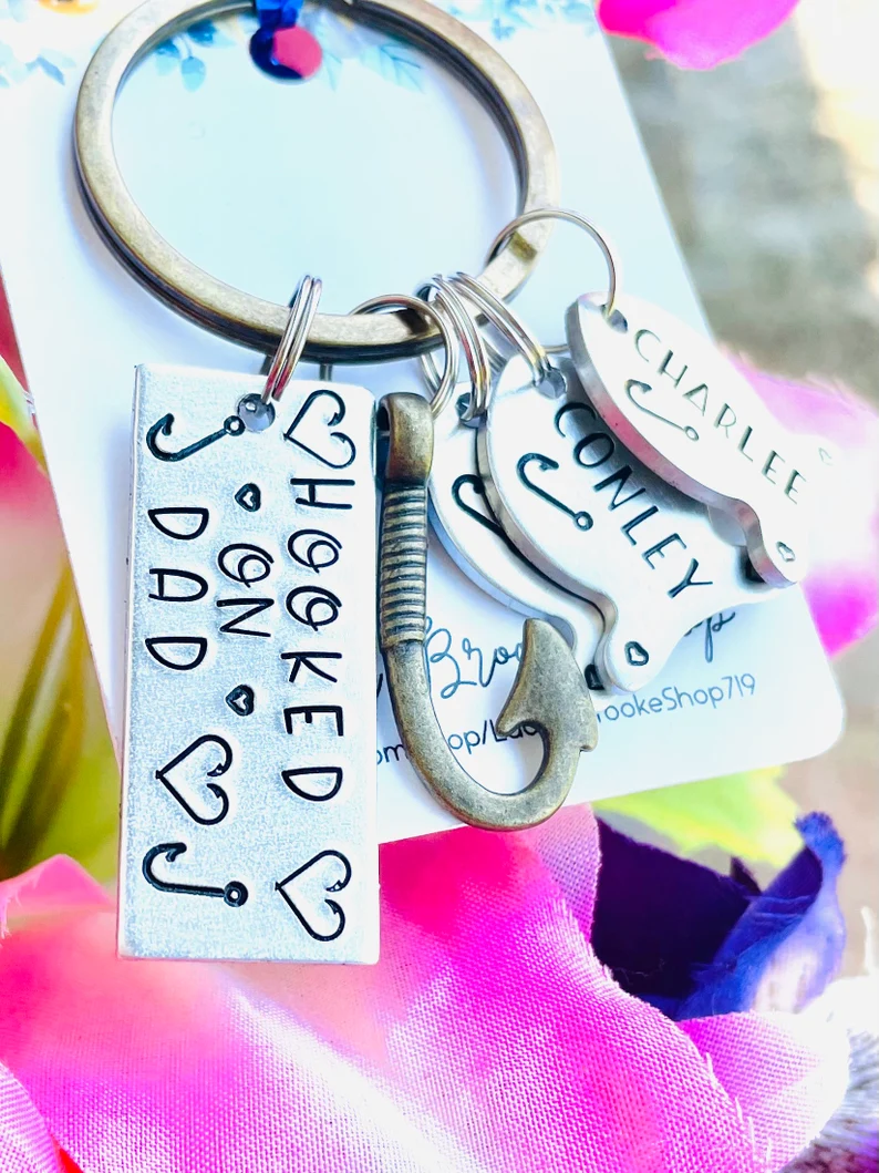 Thumbnail: Hooked On Dad - Fathers Day Gift- Personalized Dad Gift -Dad Fishing Gift- Daddy
