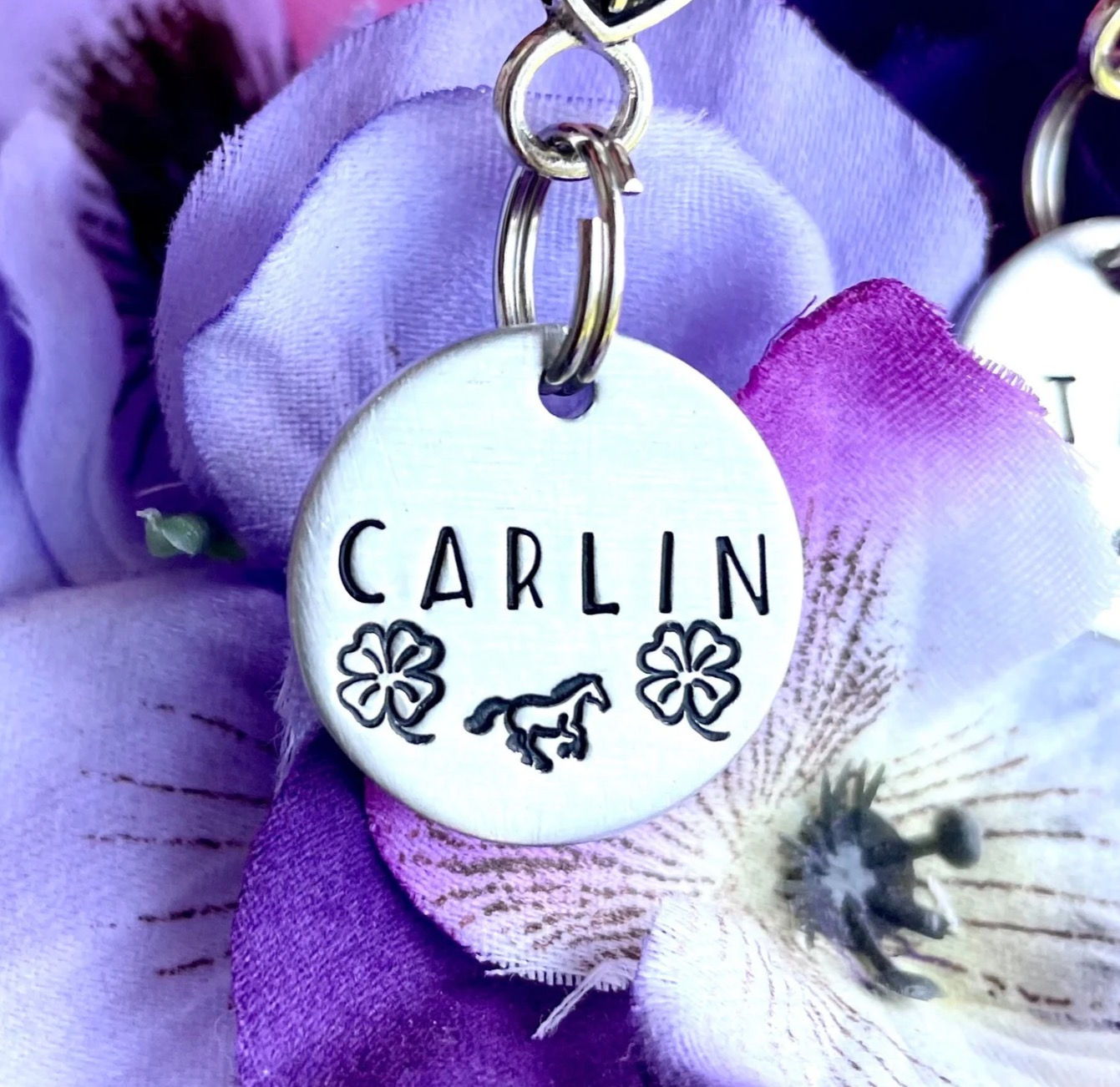 Dog ID- Horse ID Name Tag-Horse ID Tag, Horse Bridle Tag, Hand Stamped Horse Tag