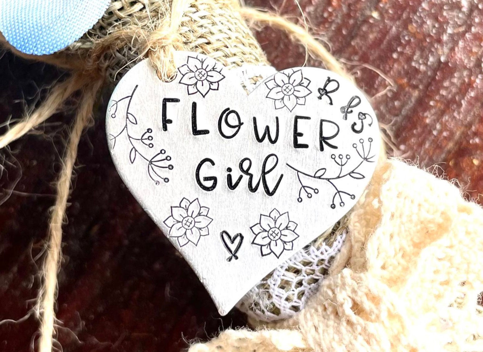Personalized Bouquet Charm- Flower Girl Gift- Bouquet Charm- Wedding Keepsake
