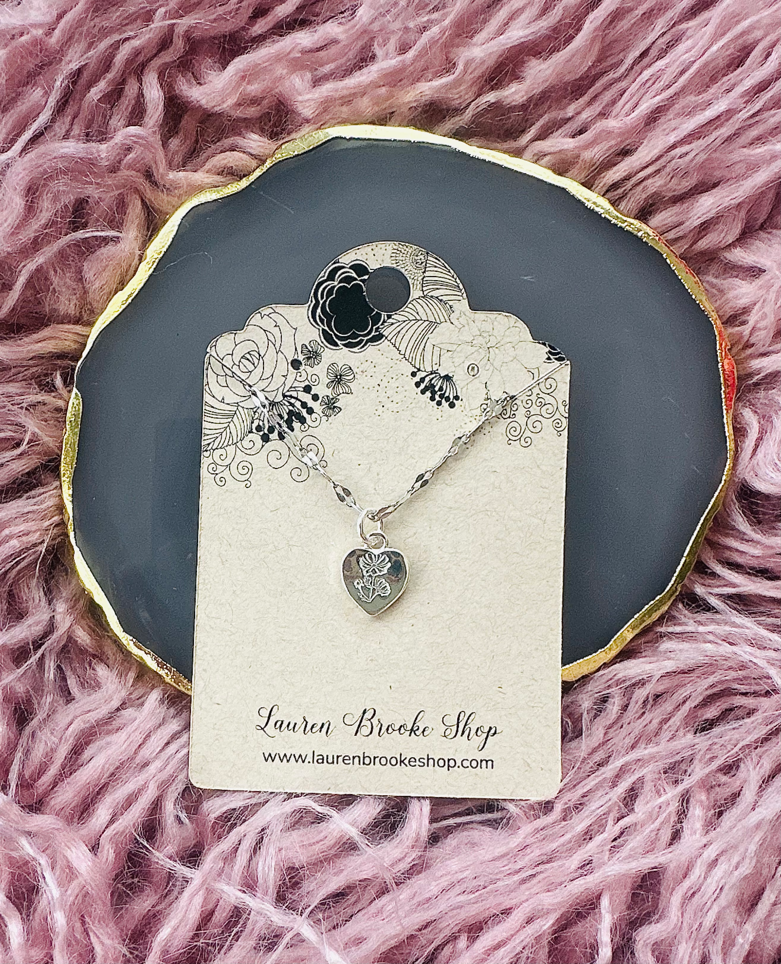 Birth Flower Necklace Birthstone Jewelry Birth Flower Jewelry Personalized