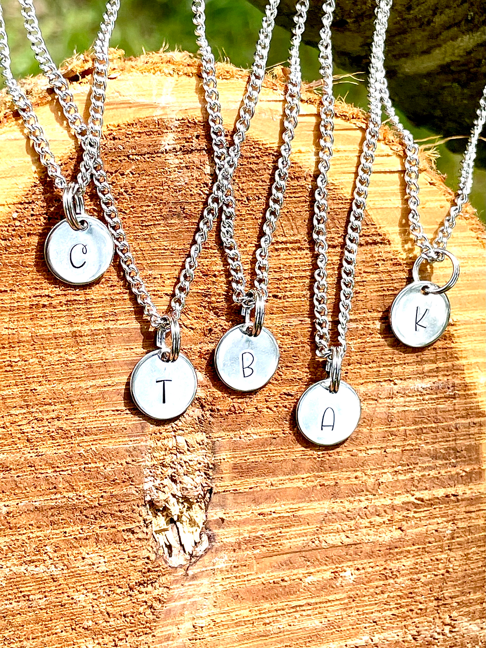 Thumbnail: Initial Necklace- Personalized Jewelry- Initial Jewelry  - Hand Stamped Necklace