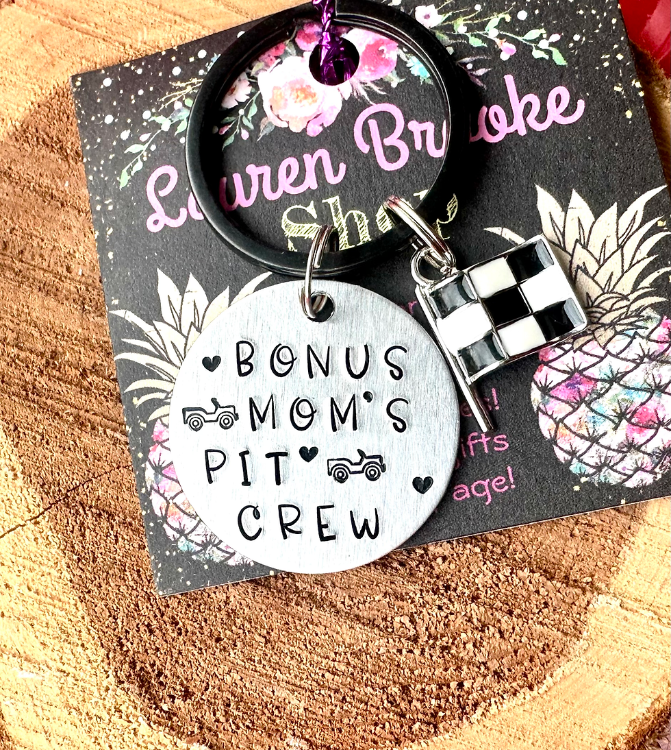 Thumbnail: Bonus Mom's Pit Crew- Bonus Mom Gift - Step Mom Keychain - Step Mom Giftlks