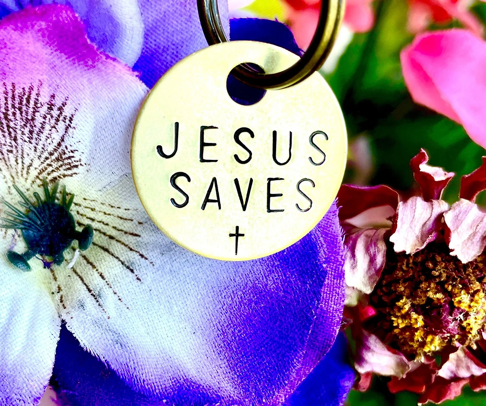 Thumbnail: Child Of God- Jesus Saves - Christian Gifts - Faith Over Fear Keychains