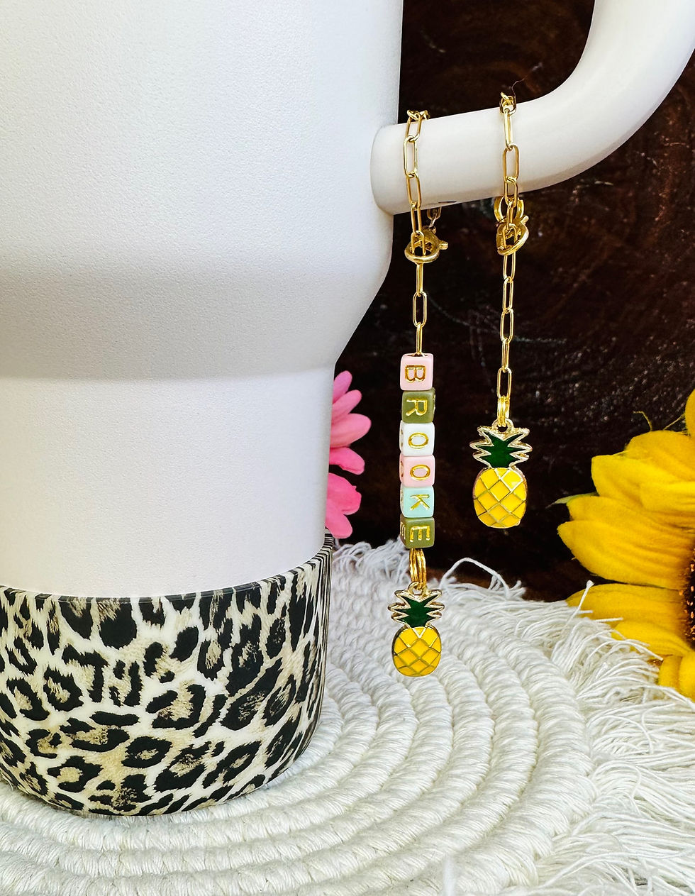 Thumbnail: Pineapple Tumbler Charm Tumbler Accessories Tumbler Cup Accessories Daisy Cup 