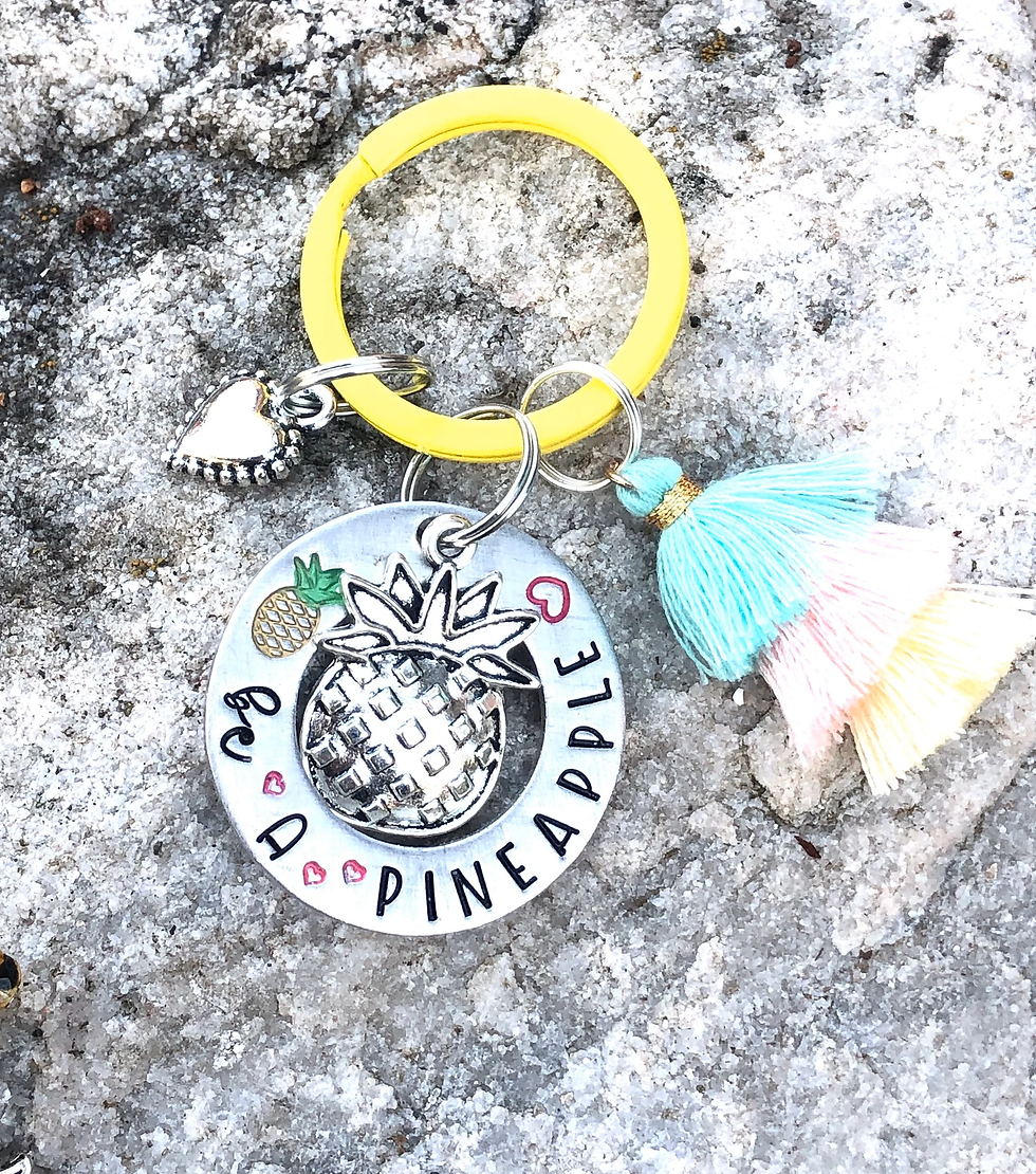 Thumbnail: Be A Pineapple Keychain- Friend Gift- Pineapple Keychain - Pineapple Gifts