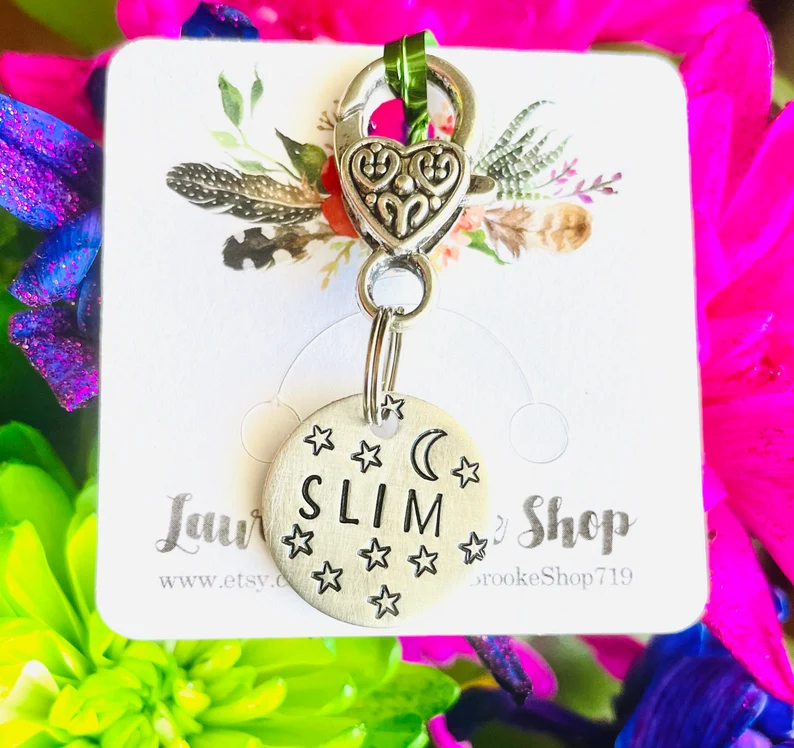 Thumbnail: Dog ID- Horse ID Name Tag-Horse ID Tag, Horse Bridle Tag, Hand Stamped Horse Tag