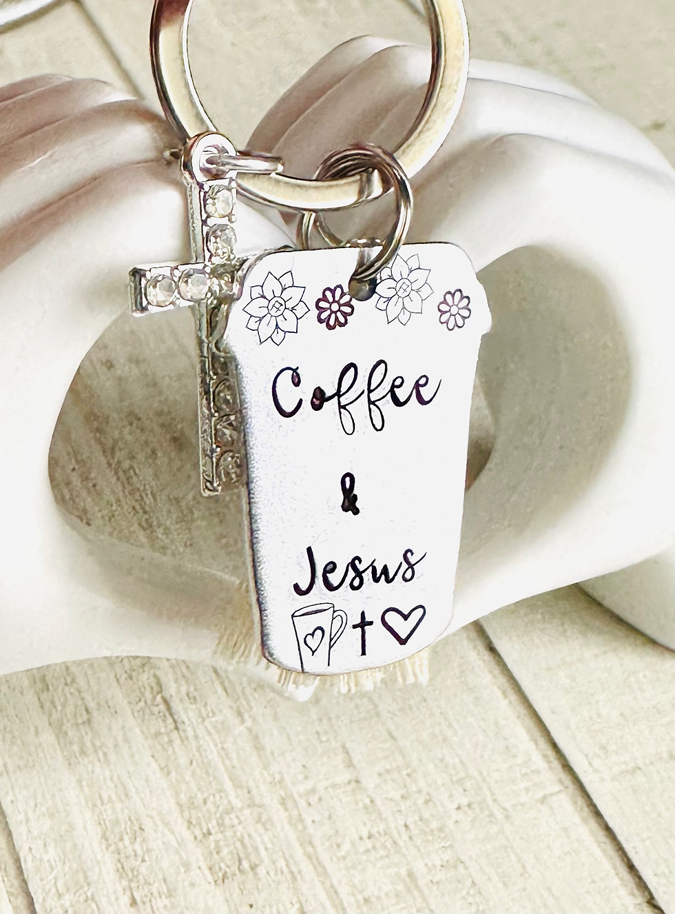 Thumbnail: Coffee & Jesus Keychain – Coffee Lover Gift -Faith Keychain - Christian Gifts