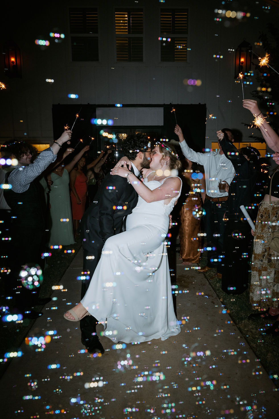 Bubble and Sparkler Sendoff at Posey Meadows