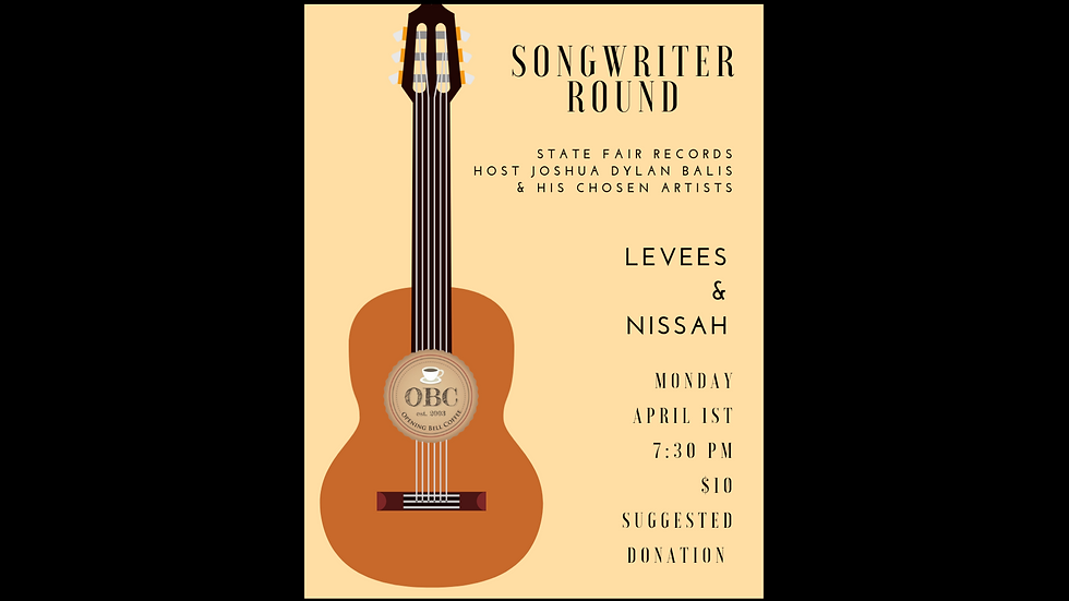 Songwriter in the Round (Nashville style) 7:30 pm