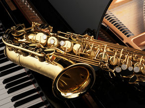 saxophone on a piano