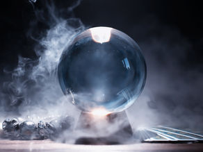 Image: crystal ball. Article:  Dear Coaches: Can We Talk About the Weird Stuff We Say? Ditch the coach-speak and connect for real. Learn how using your client’s language (ICF Core Comp 6) builds trust, clarity, and results.