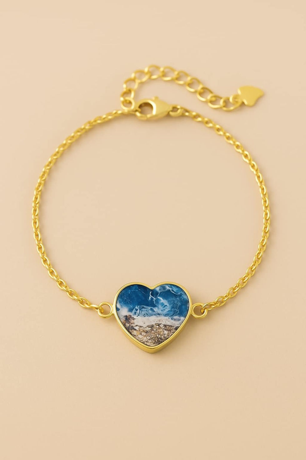 heart beach ashes bracelet