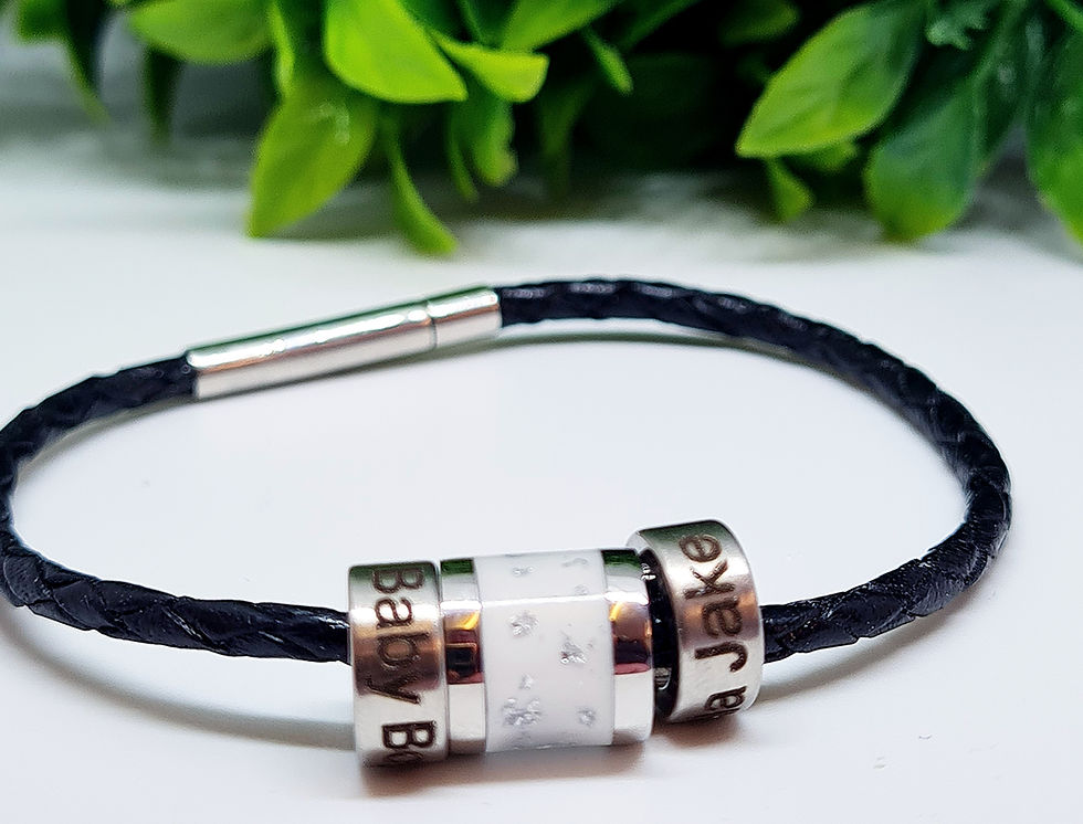 Breastmilk leather bracelet with charm