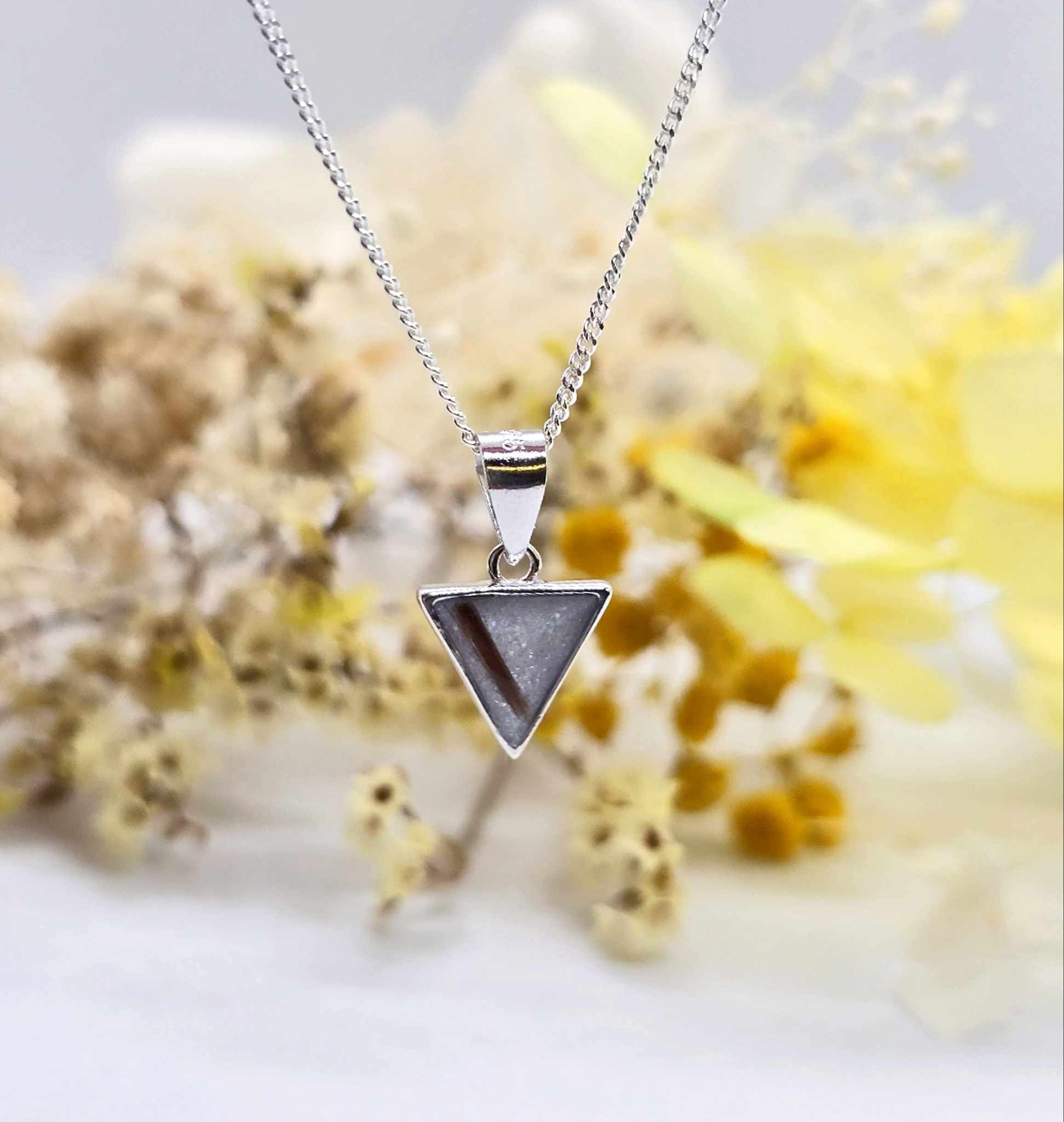 Triangle hair memorial pendant