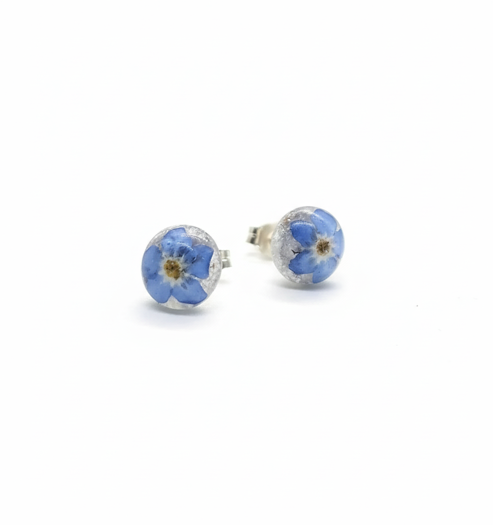 Eriella | Forget-me-not 8mm memorial ashes earrings