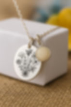 Birth flower breastmilk pendant