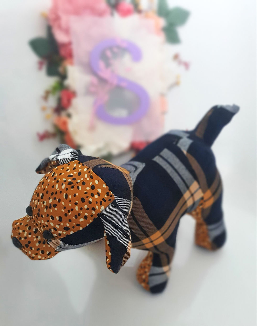 Thumbnail: Dog memory teddy approx. 28cm tall made from cherished clothing