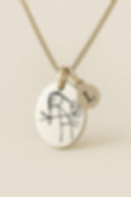 children's drawing engraved necklace