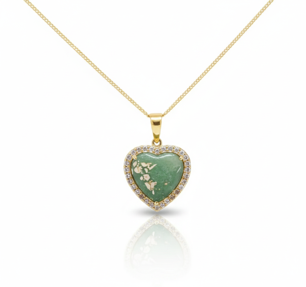 Anaya | Heart-shaped ashes pendant with crystal surround