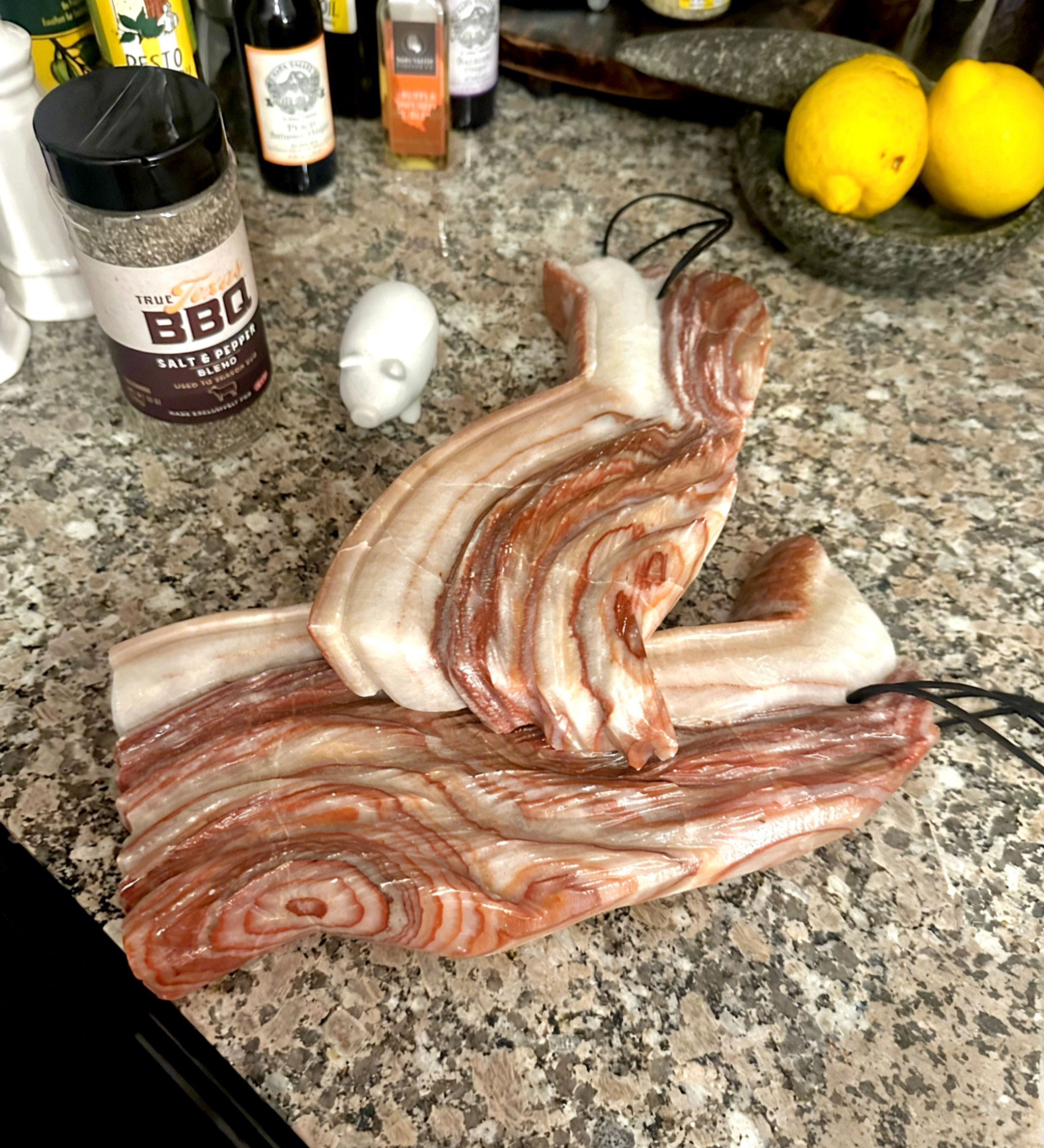 Red Banded Calcite "Pork Stone" Bacon! (5+ Pounds)