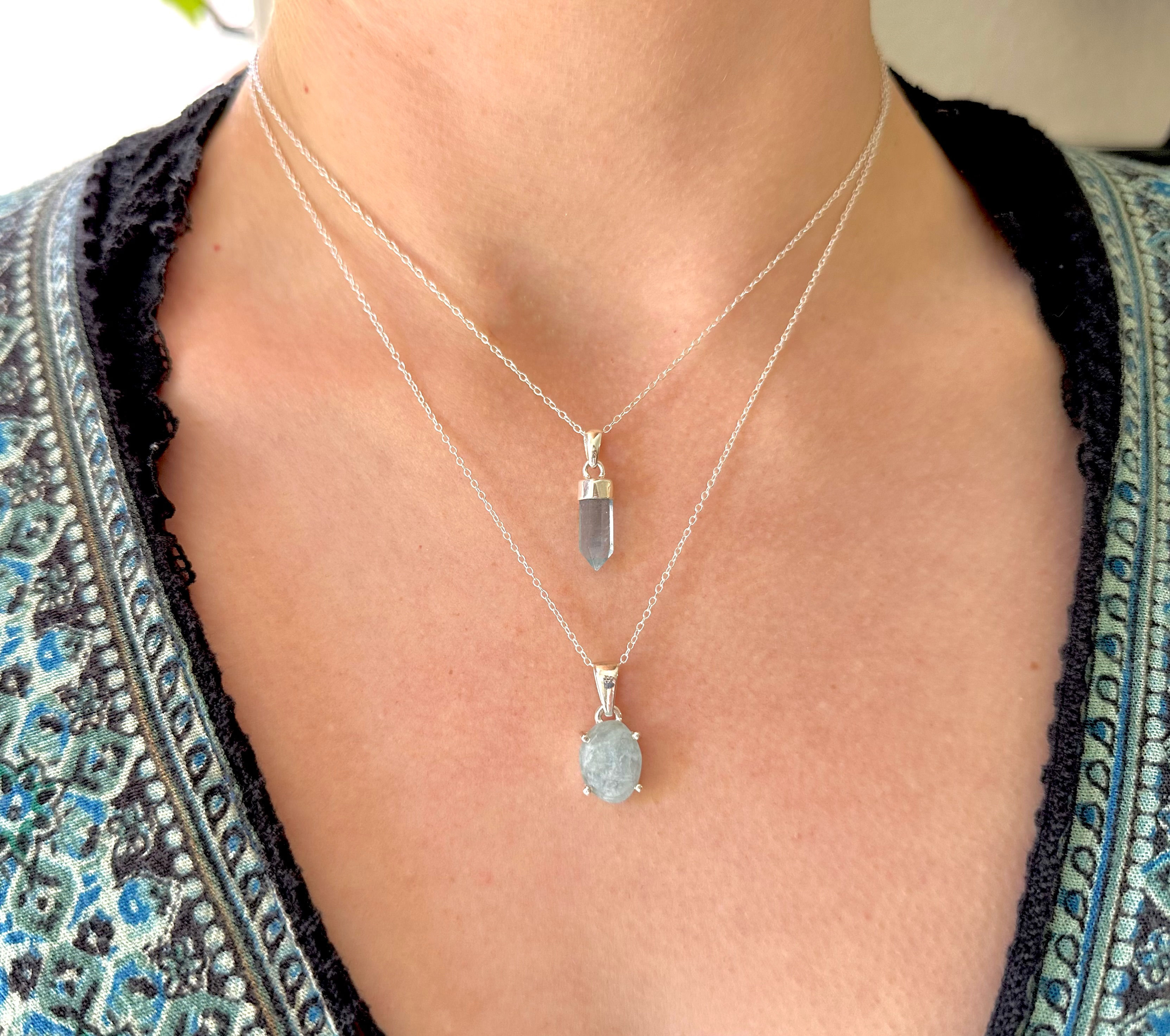 Aquamarine Necklace 925 (you pick!)