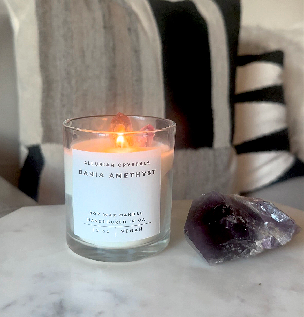 Non-Toxic Soy Candles with Crystals