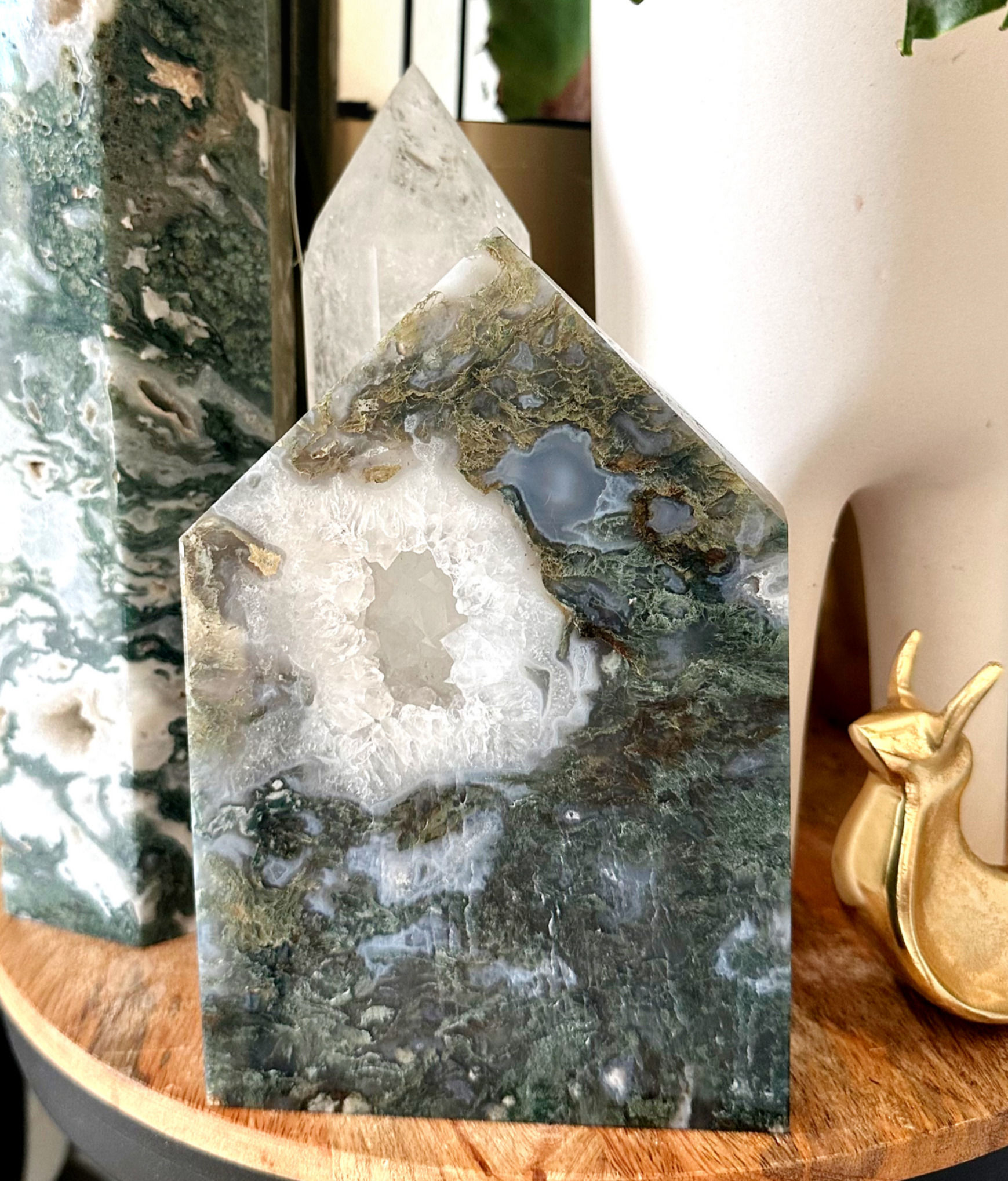 Aquatic Agate Druzy Tower XXL