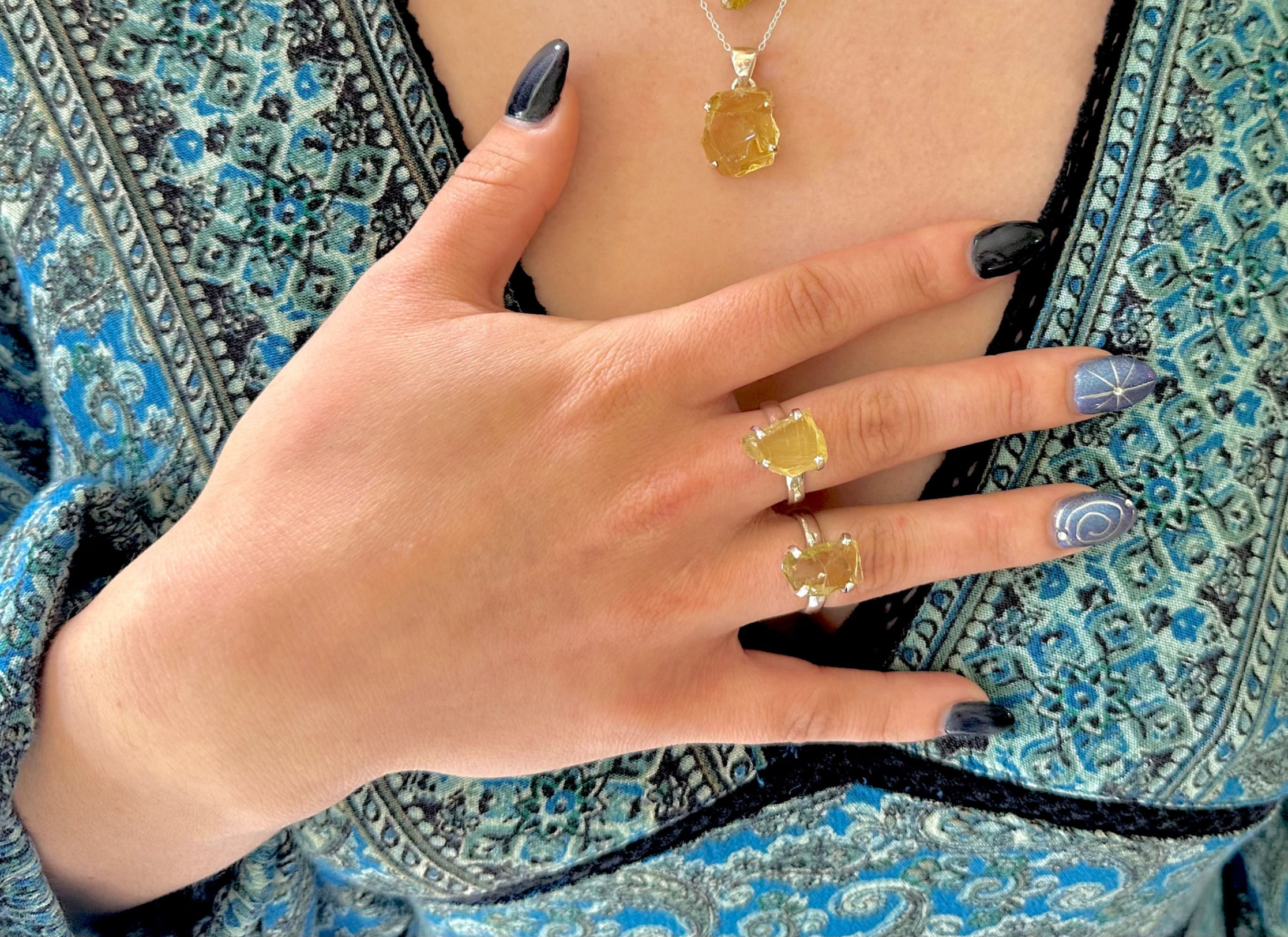 Lemon Quartz Ring (925)