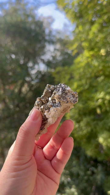 Thumbnail: Pyrite, Sphalerite & Galena Cluster on Quartz