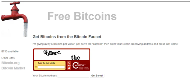the first Bitcoin crypto faucet, which in 2010 gave away 5 bitcoins for solving a single CAPTCHA