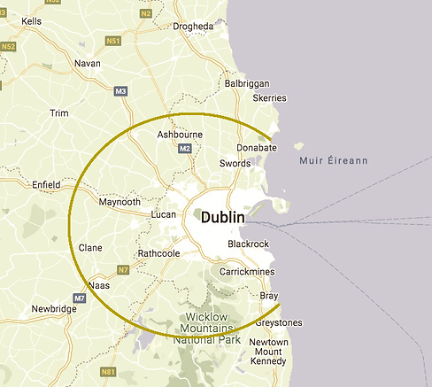 Map with truncated circle